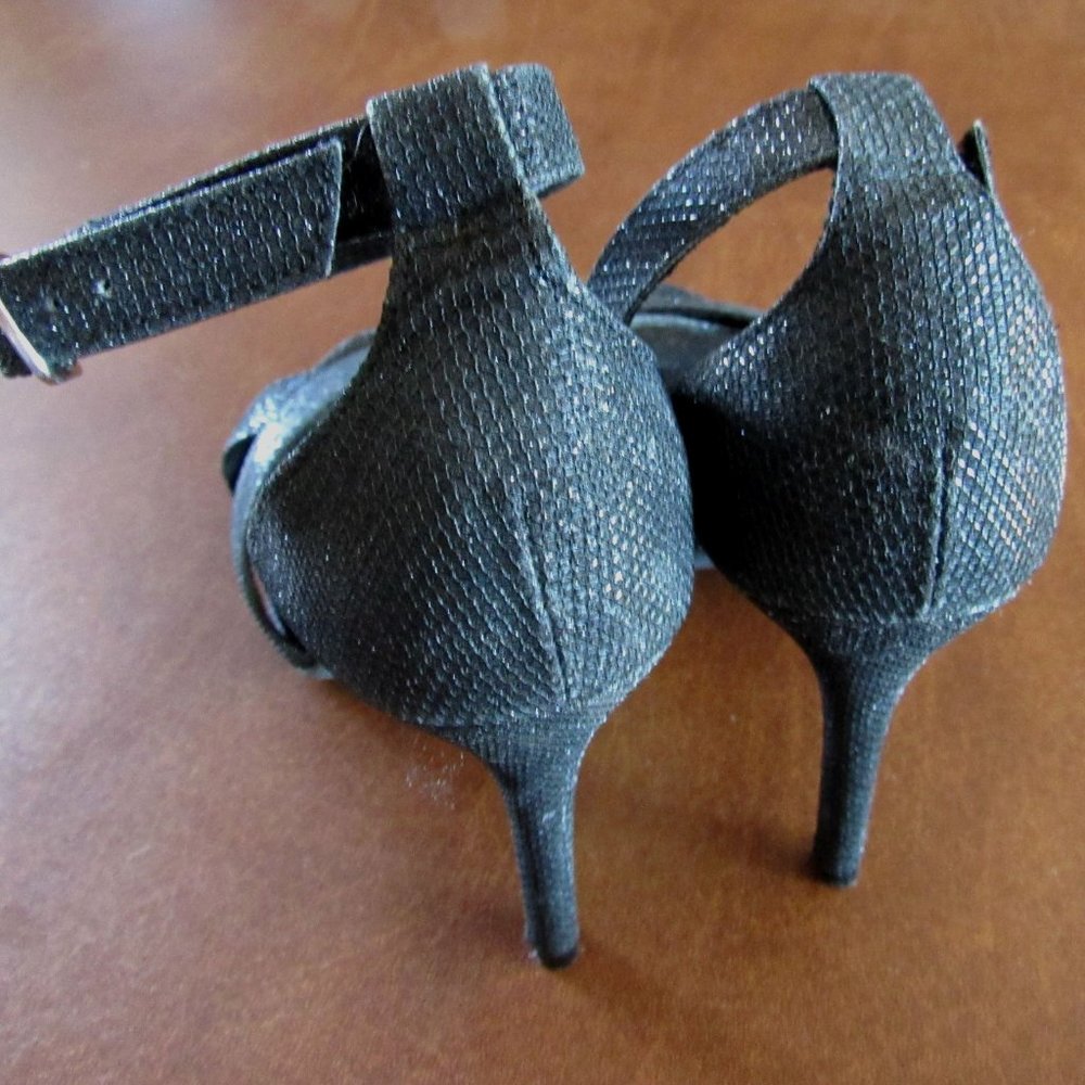 Fioni Black Glitter High Heel Stiletto Sandals Size Womens US 5.5 UK 3.5 EUR 36 - Picture 3 of 4